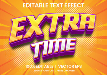  extra time vector text effect with modern style design