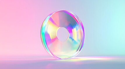 Abstract Digital Representation of a Colorful CD Icon