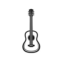 Fototapeta premium Minimalist black-and-white guitar icon