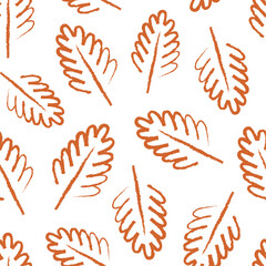 Seamless vector pattern with gold oak leaves. Autumn ornament.