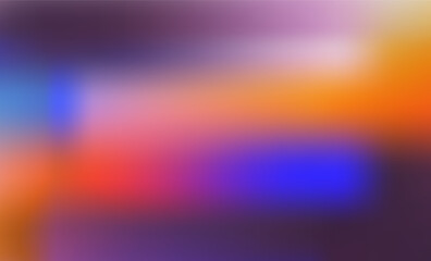 Abstract vector background in a blurred gradient style. Features vibrant blends of purple, orange, blue, pink, and yellow. The dreamy and modern look is perfect for contemporary digital  projects.