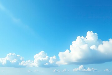 Soft wispy clouds float gently across a brilliant blue sky, White, Nature