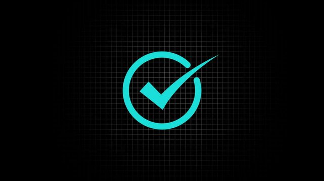 Check Mark, Check mark Animated Symbol Sign. Verified check mark icon animation. Confirm approved sign, verified selection tick mark symbol.