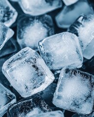 Close Up of Melting Ice Crystals with Water Droplets