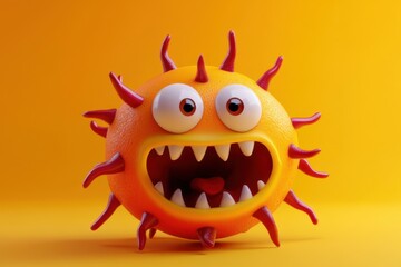Virus monster in cartoon form