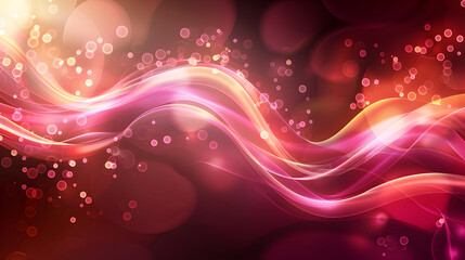 Obraz premium Abstract waves of light with bokeh effects in shades of pink and purple.