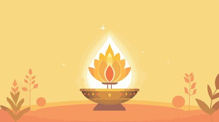 Baisakhi Light Lamp Vector Illustration