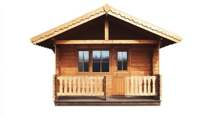 Charming Wooden Cabin with Porch and Rustic Design