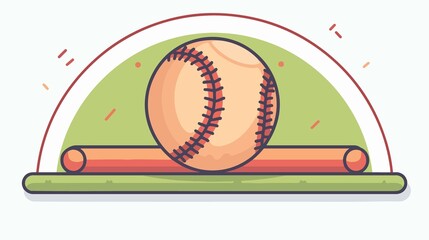 Baseball Play Ball Icon Flat Vector Illustration