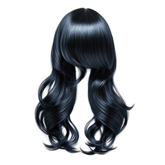 Naklejka premium Stylish Wavy Hair with Bangs on transparent background