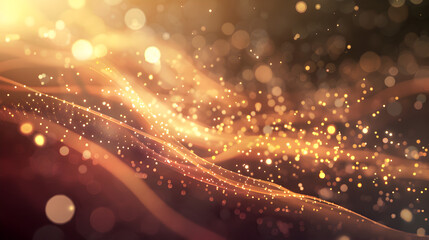 Obraz premium A vibrant abstract background with glowing particles and flowing lines, evoking warmth and energy.