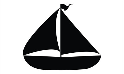 silhouette of a boat isolated on a white background