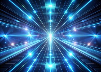 Naklejka premium Futuristic Neon Glow Lines Motion Background: Abstract Dark Tech Wallpaper Animation