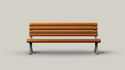 Wooden bench for park or backyard decoration. Realistic vector illustration set of front view on wood long seat made of planks. Empty garden or street chair. Light brown urban exterior furniture.
