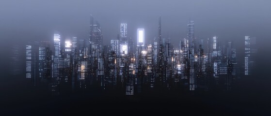 Obraz premium Investment-focused financial district urban cityscape digital content -tech environment aerial view innovation concept