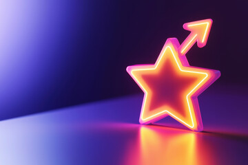 Glowing star symbolizing positive rating increase on sleek gradient background