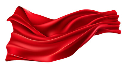 Red Fabric Drape Elegant Flowing Textile Smooth Waves Luxurious Red Cloth Dynamic Cloth Movement for Design Projects