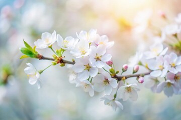 Obraz premium Gentle Minimalist Spring: White Tone Tilt-Shift Landscape