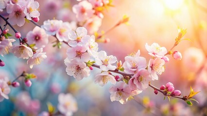 Gentle Spring Blossoms: Soft Pastel Background with Copy Space for Text