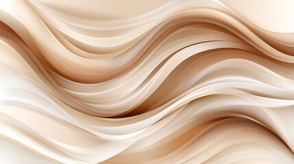 Obraz premium Abstract Beige and Brown Wave Pattern Design