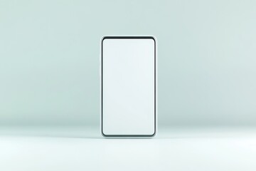 mockup blank white 3d smartphone with clean screen in minimalistic studio setting