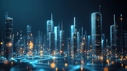 Fototapeta premium A futuristic skyline filled with kinetic architecture that adapts to the environment showcasing buildings that respond to climate changes effectively.