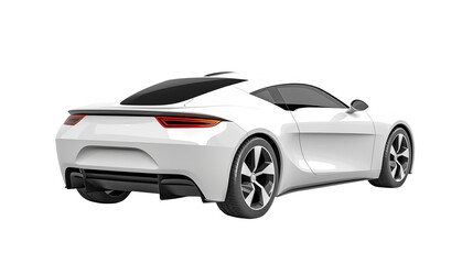 Sleek White Sports Car Back View Luxury Vehicle Design Modern Automobile Premium Coupe Powerful Engine Concept