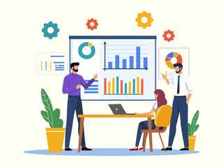 business people working office collaboration teamwork clipart businessman