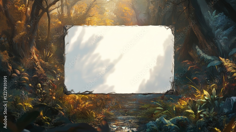 Poster a blank white card template for magic the gathering cards, no border around it. the top of the page 