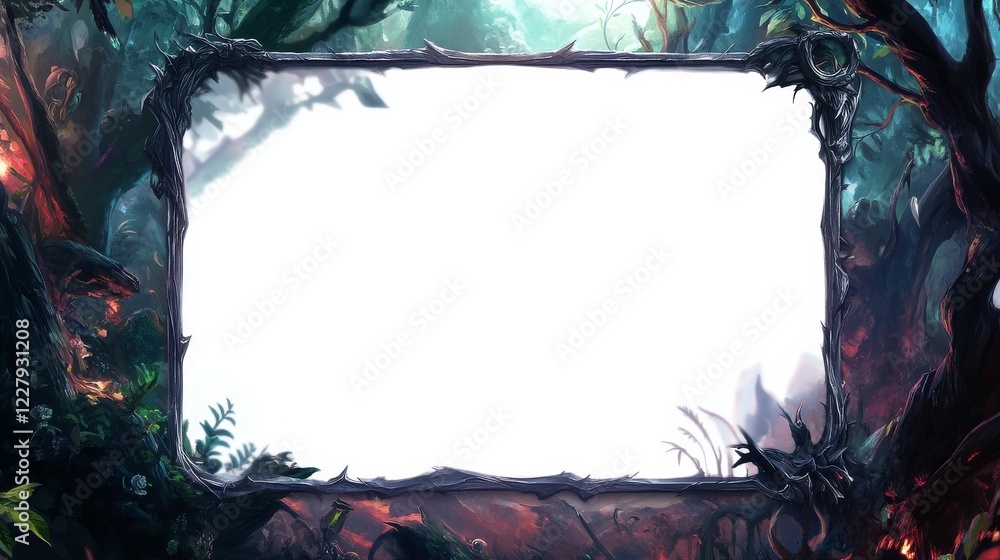Poster a blank white card template for magic the gathering cards, no border around it. the top of the page 
