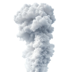 White Smoke Emission Plume on transparent background