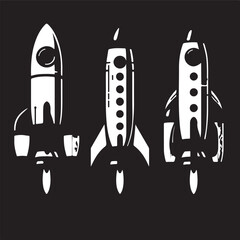 The image shows a white rocket flying upward on a white background and Penguin Astronaut on the Moon: Fantastic Adventures in the Galaxy 