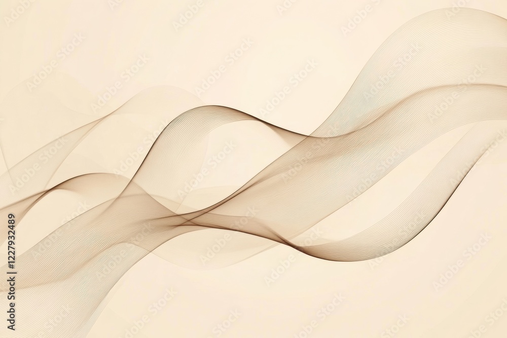 Leinwandbilder elegant flowing waves creating a serene abstract composition in soft tones and gentle curves. genera