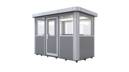 Modern Secure Guard Booth Exterior 3D Render for Security Company Website Brochure or Presentation