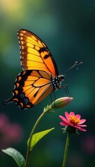 Obraz premium Beautiful butterfly in flight, flight, nature