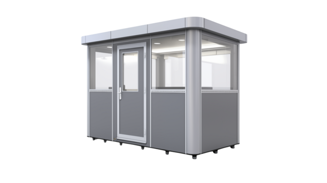 Modern Secure Guard Booth Exterior 3D Render for Security Company Website Brochure or Presentation