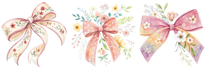 Elegant Floral Bows for Crafting and Design Projects