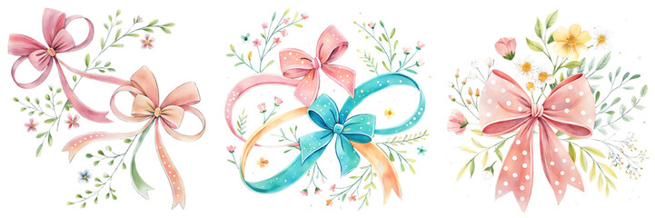 Elegant Floral Ribbons and Wreaths for Celebrations
