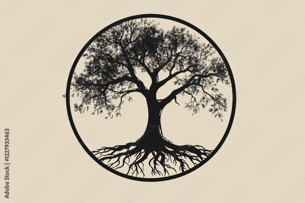 Fototapete symbolic representation of life with visible roots illustrating connection and growth in nature. gen