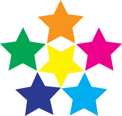 Colorful Star Graphics: Rainbow Starburst Design,
Assorted Star Shapes: Vibrant Star Collection,
Multiple Color Stars: Playful Star Illustration.