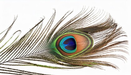 Obraz premium peacock feather isolated on white