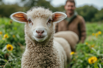 Naklejka premium Animal on farm made with generative AI