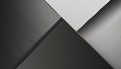 Black white dark gray silver modern abstract background. Geometric shape. Line stripe corner 3d shadow. Gradient. Metal metallic. Brushed matte. Business technology. Wide banner. Panoramic. Minimal
