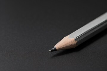 realistic thick pencil, erect position, eraser at the top, white background, minimalistic design, fine details, wooden texture, metallic ferrule, soft shadows, high resolution