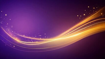 Fototapeta premium Abstract Golden Waves on Purple Background