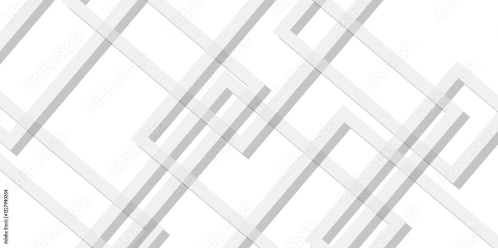 Poster abstract seamless random geometric white, gray square lines pattern on a transparent background desi