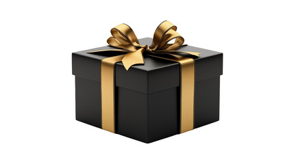 Elegant Black Gift Box with Gold Ribbon Premium Packaging Mockup for Luxury Products E commerce and Holiday Branding