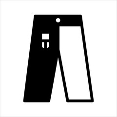 Long Pants Jeans Icon Vector Template Flat Design