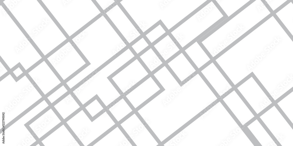 Poster abstract seamless random geometric white, gray square lines pattern on a transparent background desi