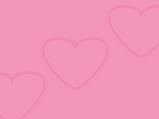 pink background decorated with beautiful love symbols. Valentine's Day celebration
